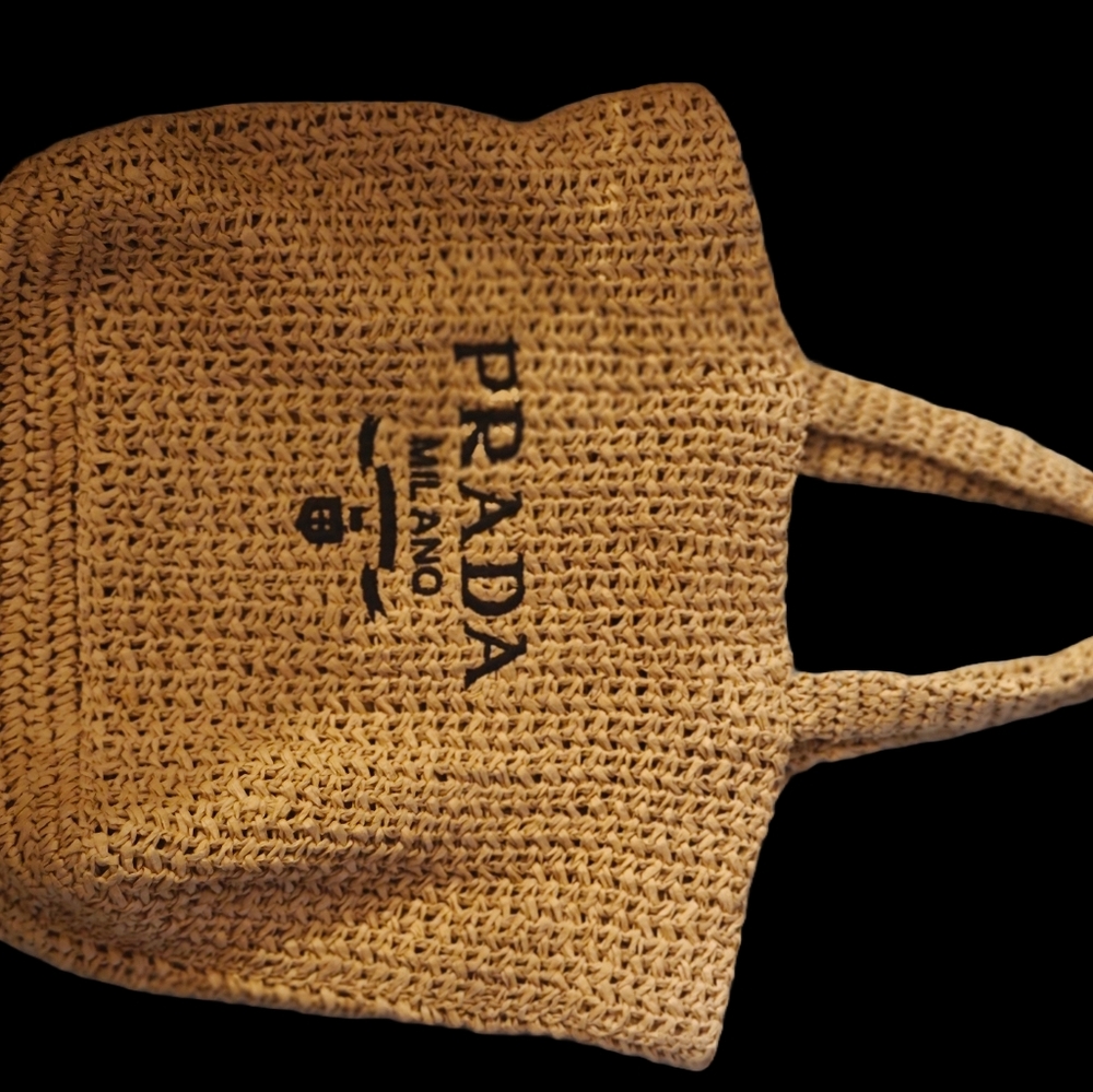 Prada Tan Crochet Large Tote